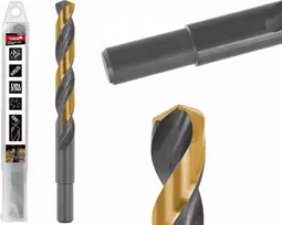 Grąžtas Tvardy Juodas ir auksinis HSS metalo grąžtas su įpjovimu 16,00 mm (1/25/50)