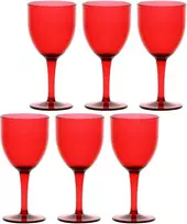 ROSE&TULIPANI FIABA 6 akrilinių vyno taurių rinkinys 400 ml, raudona