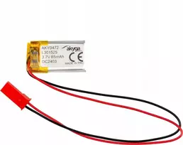 Akumuliatorius Li-Po LP301525 Akyga AKY0472 3.7V / 85mAh PCM złącze JST 2-Pin 150mm
