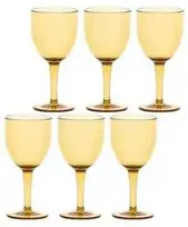 ROSE&TULIPANI FIABA 6 akrilinių vyno taurių rinkinys 400 ml, gintaras