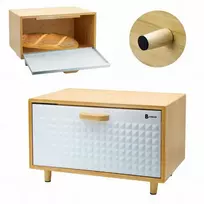 Bambukinė duonos dėžutė duonos indelis BRUNBESTE BB-4251 Baltas