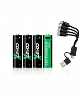 „Coast AA“ įkraunamos baterijos 1,5 V, 2400 mAh, USB-C, 4 vnt.