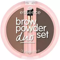 „Essence Duo“ matinių antakių pudros rinkinys, 02 Medium, 1,8 g