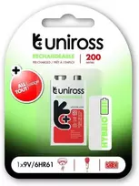 Uniross Batteries NiMH Hybrio E-Block 9V 200 - BL1