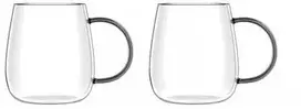 Vialli Design - 2 puodelių rinkinys Bolla su pilka rankena 400ml