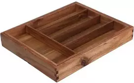 Vilde Stalo įrankių dėklas praplečiamas, akacijos medienos, rudas, 45 × 34 × 5 cm