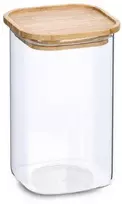 Zeller Stiklainis su bambukiniu dangteliu, 1400 ml, 11 x 11 x 17,7 cm