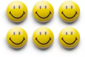 Zeller Smiley magnetukai, 6 vnt, Ø 3 cm