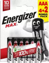 Šarminė baterjia LR03 (AAA) E92 1.5V 1200mAh MAX Energizer 6vnt įpakavime