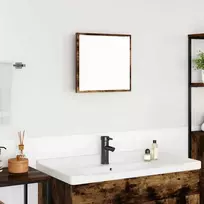 LED vonios veidrodis Rūkyta ąžuolas 40 x 37 x 8.5 cm