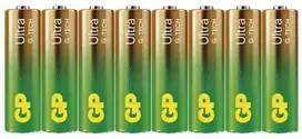 GP Ultra AA alkaline batteries (LR6), 8 pcs