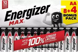 Energizer Max AA, Vienkartinės baterijos, AA, Šarminės, 12 vnt., 10 metų, 167 mm