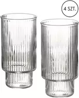 Lumarko ELLA STRIPES 4 stiklinių rinkinys, 400 ml, borosilikatinis stiklas, 7 x 5,6 x 14 cm