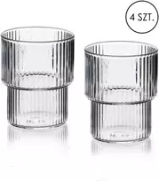 Mondex ELLA STRIPES 4 stiklinių rinkinys, pagamintas iš borosilikatinio stiklo, po 320 ml, 8x7x9,7 cm