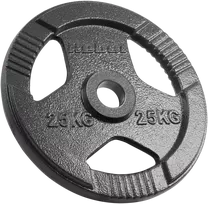 Ketaus olimpinis svarmuo 25 kg, 51 mm skylė, plokštelė su rankenomis, REBEL ACTIVE
