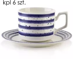 Affek Design JOY rinkinys, 6 puodeliai su lėkštutėmis, mėlyni, 210 ml