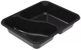 Plastikinis indas, Færch, C 2227-2F, 2 skyrių, stačiakampis, talpa 1115 ml, 178x227x43 mm, PET, juodas, dėžutė