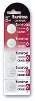 Uniross Batteries Uniross U5CR2025, Vienkartinė baterija, CR2025, Ličio, 3 V, 5 vnt., 2,5 mm
