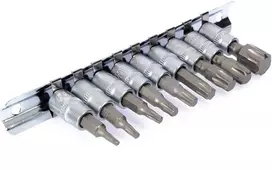 Geko 9 dalių „torx“ tipo T10-60 1/4" CRV (10/20) rinkinys