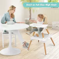 Promotions Aukšta kėdutė, medinė konvertuojama 5-in-1, 62.5x62.5x100 cm, smėlio spalvos