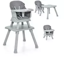 Promotions Vaikiška maitinimo kėdutė, 6-in-1 konvertuojama, 58x58x98 cm, pilka