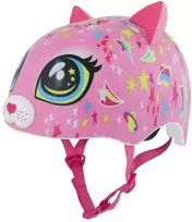 C-PREME Raskullz Astro Cat rožinis vaikiškas šalmas, dydis S vaikui, dydis 5+ (50-54 cm)