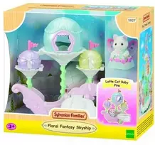 Sylvanian Families Epoch Figūrėlė su skraidančiu gėlių fėjų vežimėliu