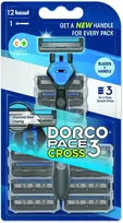 Friendly Organic DORCO Pace3 Cross Men skutimosi skustuvas 3 peiliukai + 12 pakaitinių peiliukų