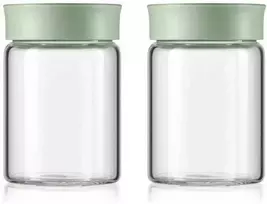 Mellow Yellow Mellow Geltona BUYDEEM Stikliniai stiklainiai 300 ml su dangteliu Cozy Greenish spalvos, modelis CS1002/A1