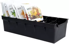 Virtuvės organizatoriaus konteineris prieskonių maišeliams juodas 30x13x8 cm