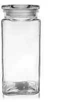 Stiklinis indas virtuvinis stiklainis kvadratinis stiklainis su dangteliu 1,8 l retro