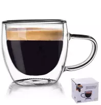 Dvisienis termo stiklas kavai. 0,1 l