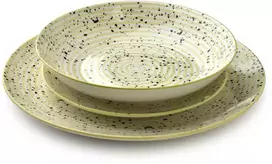 Lumarko Affek Design STRIPES BEIGE Indų rinkinys 18 dalių. 27/19/20 cm dubenėliai, 550 ml
