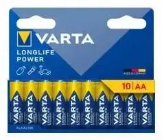 Varta LONGLIFE Power AA, Vienkartinės baterijos, AA, Šarminės, 1,5 V, 10 vnt., 143,6 mm