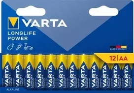 Varta Longlife Power AA, Vienkartinės baterijos, AA, Šarminės, 1,5 V, 12 vnt., 10 metų