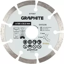 Graphite Deimantinis segmentinis pjovimo diskas, 125 x 22,2 mm, sausam pjovimui
