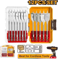 Grąžtas Ingco flat wood drill bits, set of 12