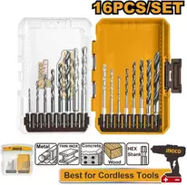 Grąžtas Ingco drill set 16pcs unibody