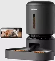 Petlibro - dvigubas maisto padėklas „Granary Camera“ - juodas - 5 l