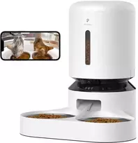 Petlibro - dvigubas maisto padėklas „Granary Camera“ - baltas - 5 l