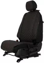 Sėdynės užvalkalas EVAtech ECO Max, 1 vnt. - juoda / juodi kraštai / raudonos siūlės