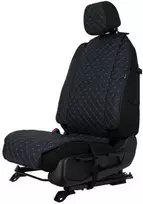 Sėdynės užvalkalas EVAtech ECO Max, 1 vnt. - juoda / juodi kraštai / mėlynos siūlės