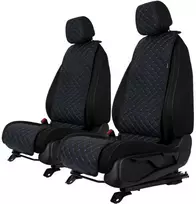 Sėdynių užvalkalai EVAtech ECO Basic, 2 vnt - juoda / juodi kraštai / mėlynos siūlės