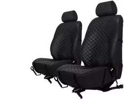 Sėdynių užvalkalai EVAtech ECO PRO, 2 vnt. - juoda / juodi kraštai / juodos siūlės