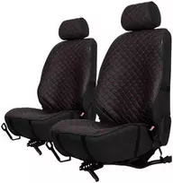 Sėdynių užvalkalai EVAtech ECO PRO, 2 vnt. - juoda / juodi kraštai / raudonos siūlės