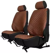 Sėdynių užvalkalai EVAtech ECO PRO, 2 vnt. - ruda / juodi kraštai / rudos siūlės