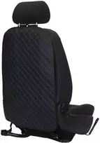 Automobilio sėdynės atlošo apsauga nuo vaikų EVAtech ECO 75x46 cm - juoda / juodi kraštai / mėlynos siūlės