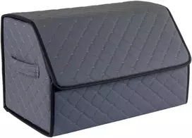 Bagažinės daiktadėžė EVAtech ECO M 30x30x50 cm - juoda / juodi kraštai / mėlynos siūlės / juodas vidus