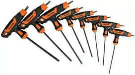 TORX raktų rinkinys su T formos rankena T9-T40, 8 vnt Truper®