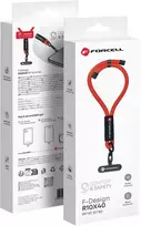 FORCELL F-DESIGN R10X40 riešo telefono virvelė su reguliuojamu ilgiu (maks. 20 cm kilpoje) raudona